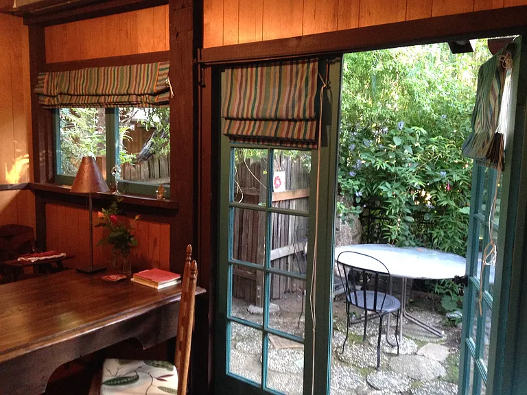 Through french doors to private patio