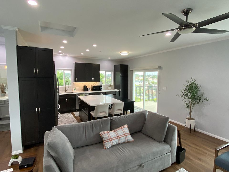 living room and kitchen top level