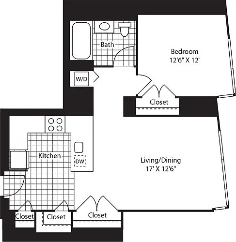 Floor plan One Bedroom_756