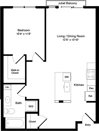 Floor plan A2 West- Floors 3-6