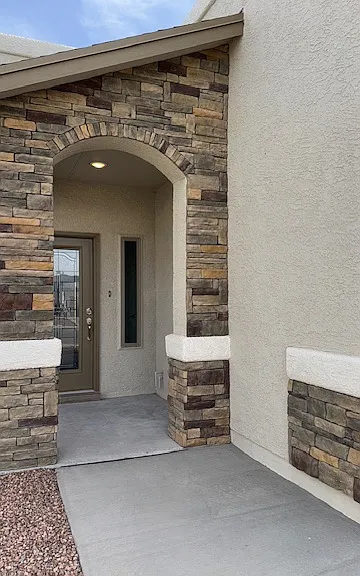 Front entry with Cultured Stone Features
