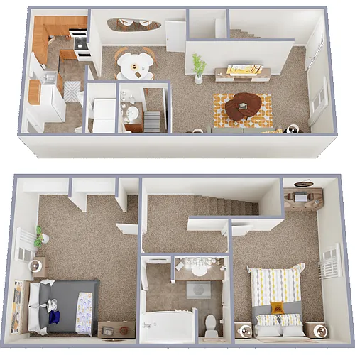 Floor plan 2 Bedroom Townhome