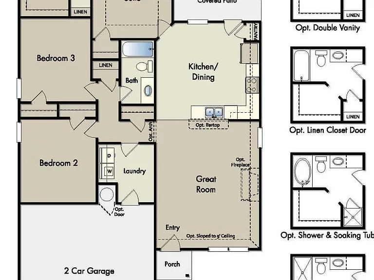 Floor plan. Master suite has duel sinks