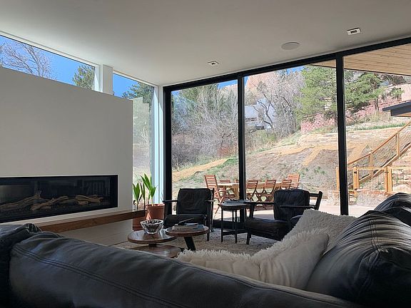 Living room with fireplace