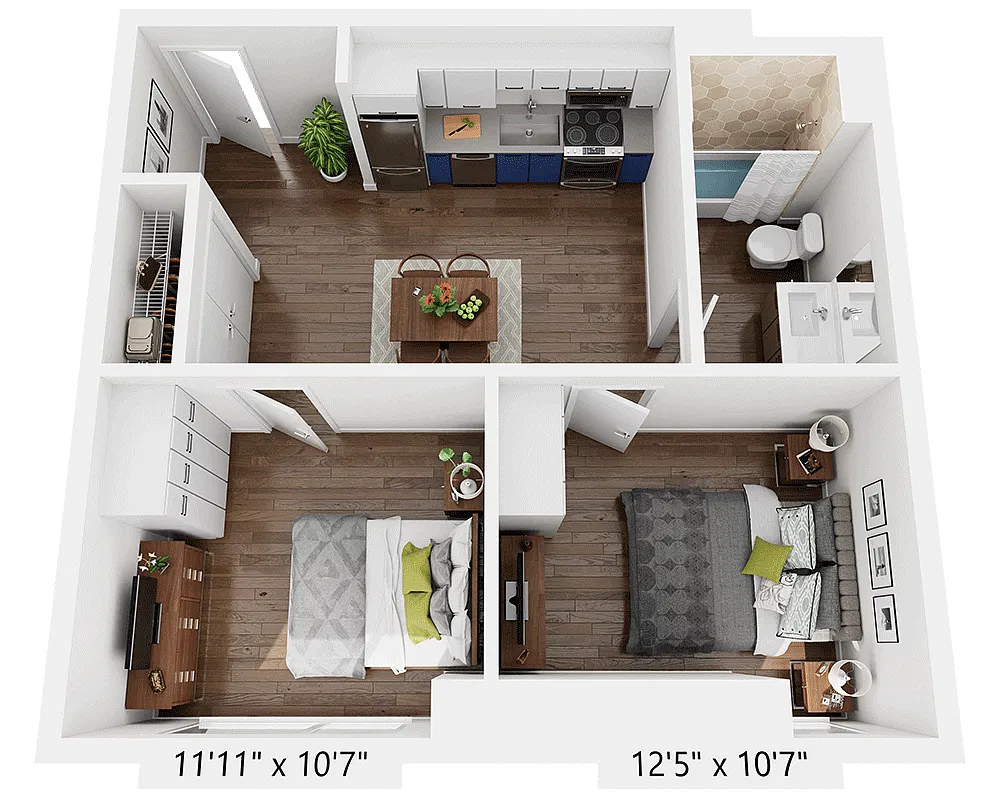 Floor plan Two Bedroom B1N