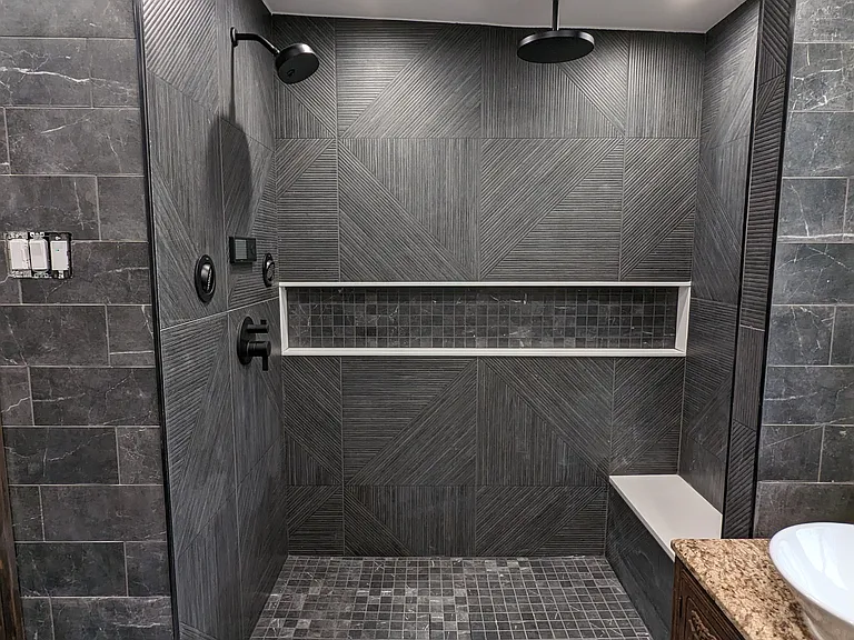 Master Bathroom w/ new walk-in in smart shower and heated tile floors