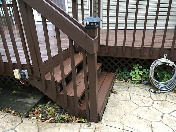 Deck stairs and solar lights