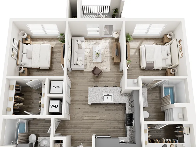 B1A - 2X2 floor plan Sunstone Apartments