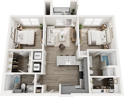 Floor plan B1A - 2X2