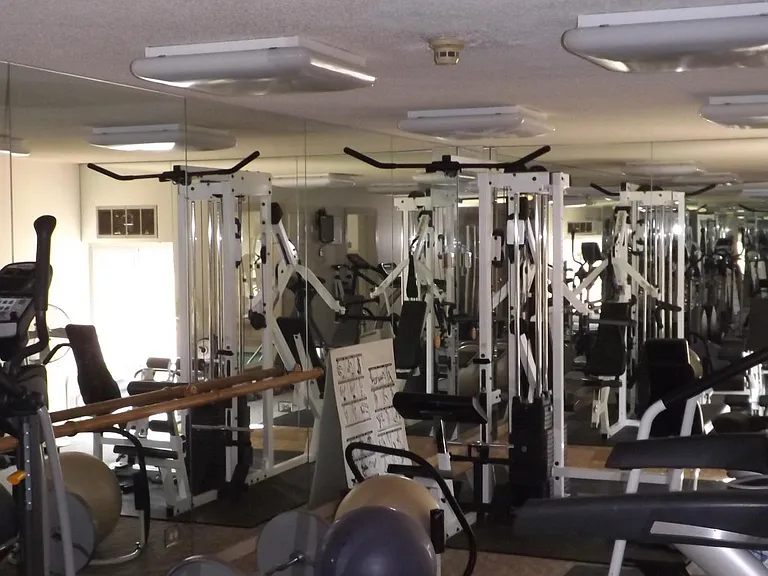 Community gym next to the pool/hot tub.
