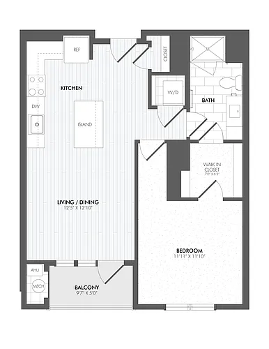 Floor plan 1 Bed/1 Bath-A6