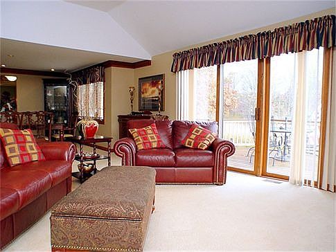 Slider Open onto Deck in Living Room