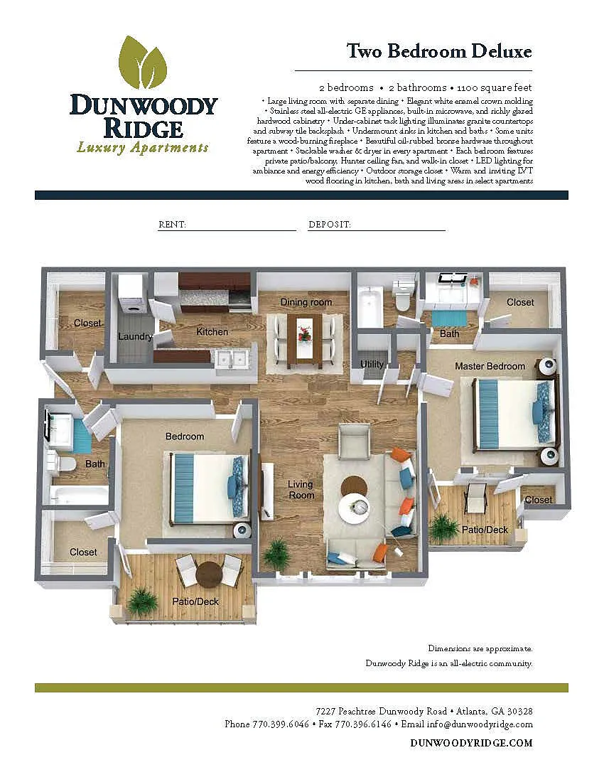 Floor plan B2 Deluxe Fireplace