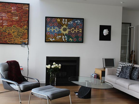 Living room with open concept floor plan