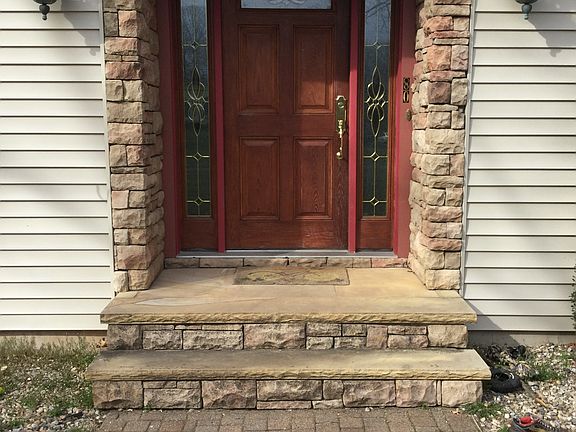 Front entrance-slate & brick