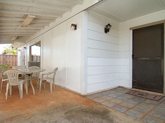 Main door, covered patio