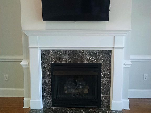 Gas fireplace with TV mount