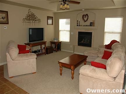 Family room with gas fireplace