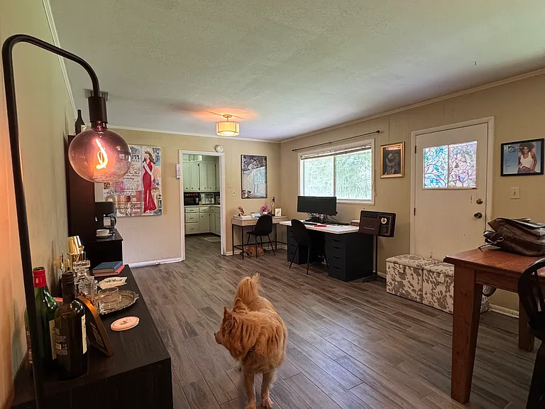 This is the dining room furnished, but we have since added a fresh coat of paint!