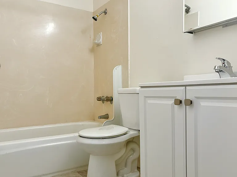 New cabinets and flooring in bathroom!