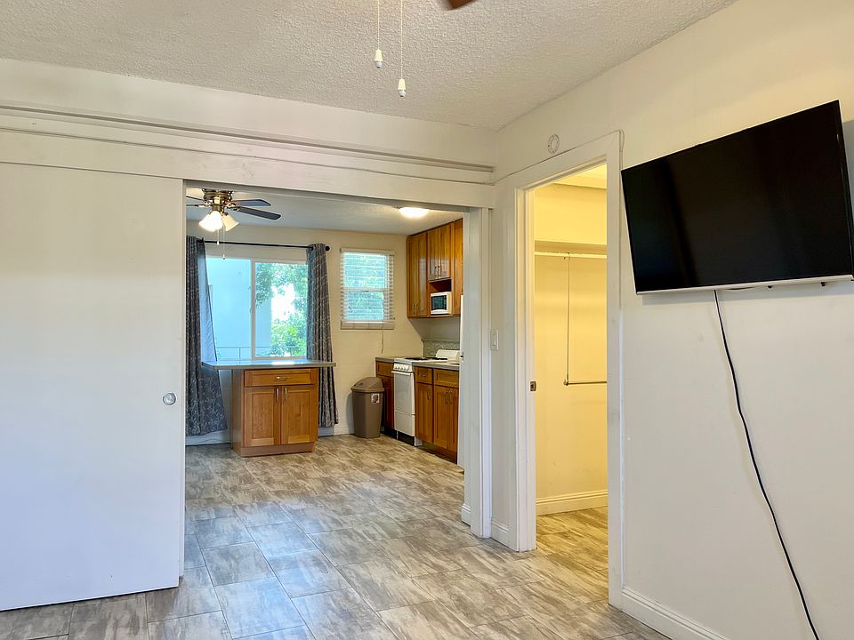 Kitchen & living area from bedroom