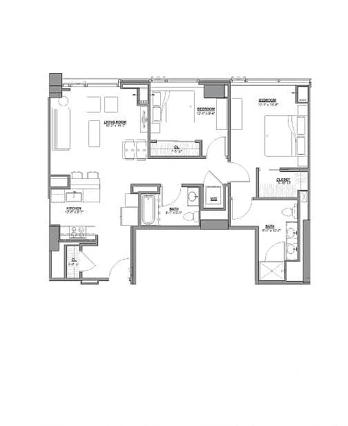 Floor plan 2 Bed/2 Bath PH-2A