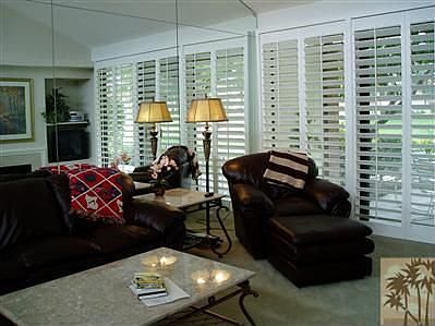 Living Room with Leather couch and chair