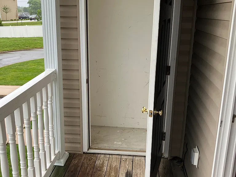 There is some storage off the balcony/deck.