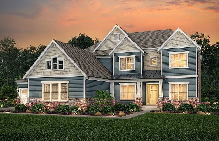 Greenbrier Exterior 4 features stone, hardi board siding, shakes and covered front porch