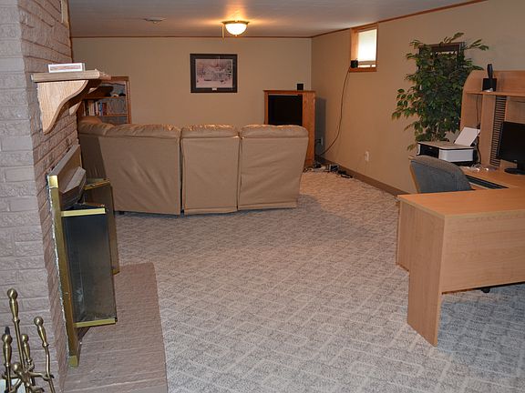 family room in basement