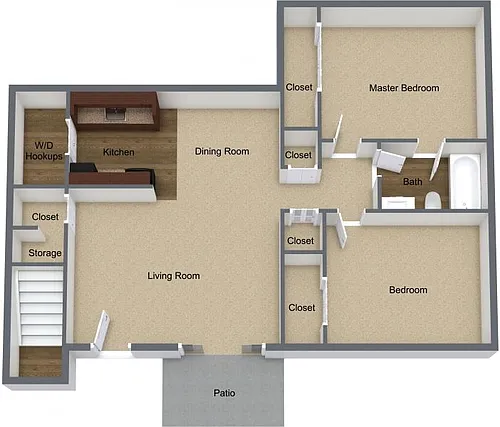 Floor plan 2 Bedroom Traditional