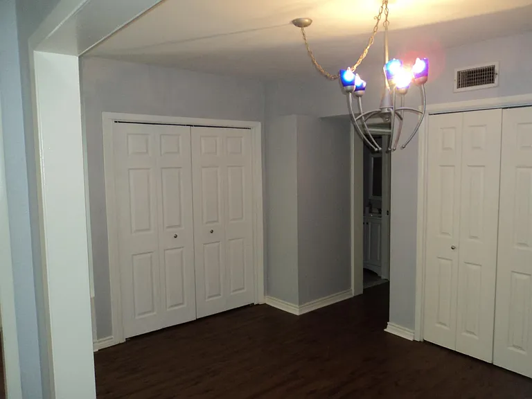 Behind the doors off the dining room are the hookups for a washer and dryer.