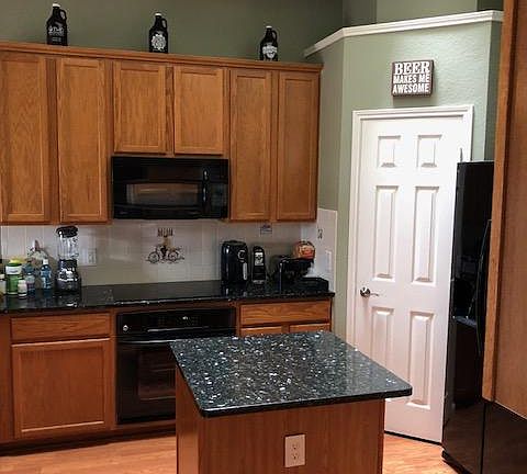 Kitchen with granite countertops