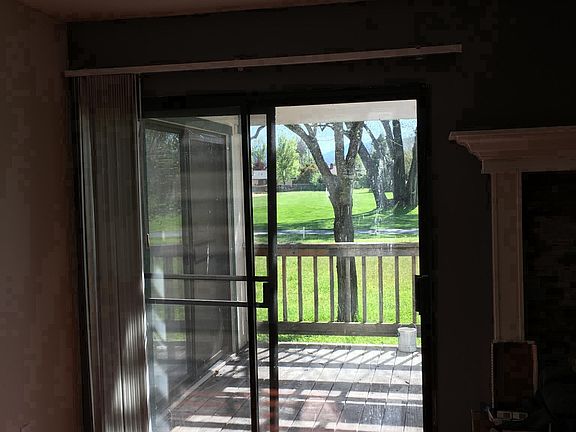 View of golf course from living room