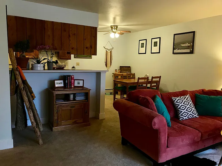 Living room looking towards kitchen