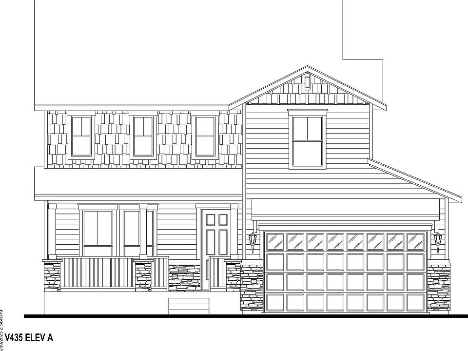 Plan V435 Elevation A w Stone