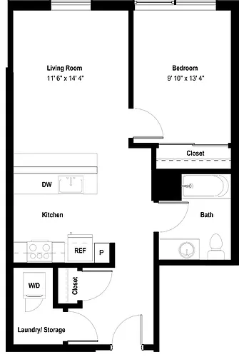 Floor plan 1X1 G