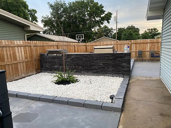View from hot tub to cook station.