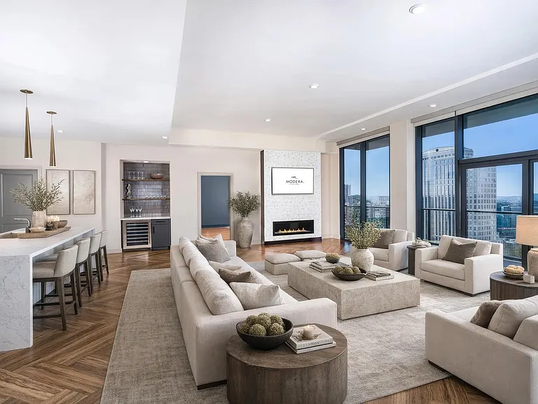 Penthouse homes at Modera Parkside feature expansive living areas, refined finishes, and skyline views that set the tone for elevated city living.