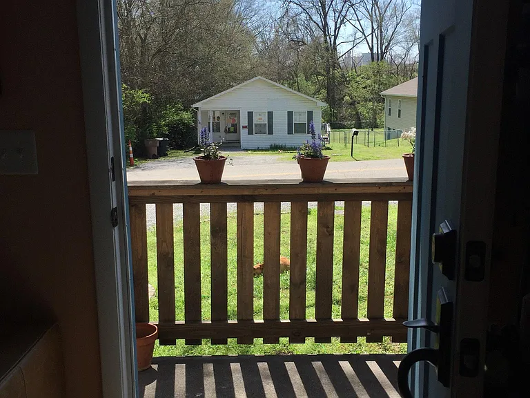 view to the outside from the front door