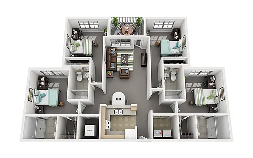 Floor plan 4x4 Premium