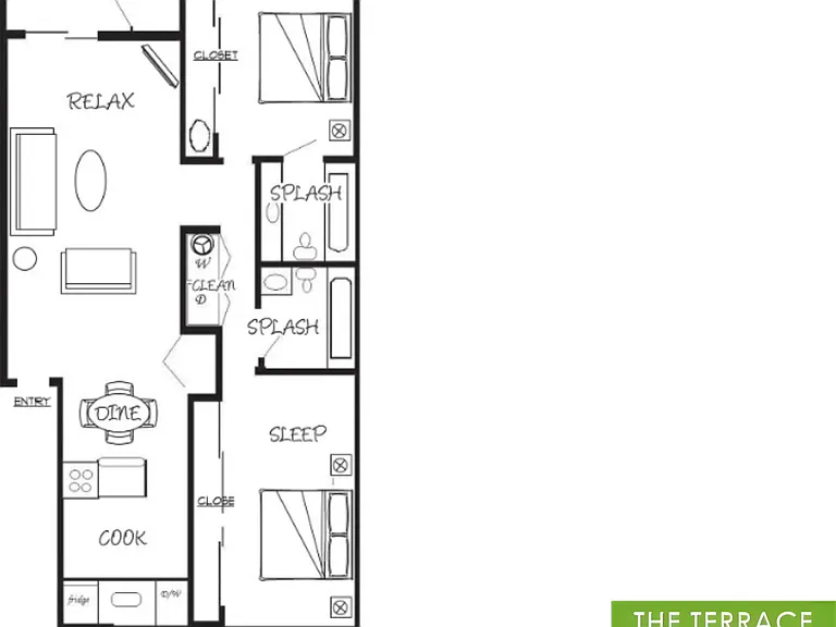 2x2 l 900 sq ft l Terrace on Meridian 2x2 l 900 sq ft l Terrace on Meridian
