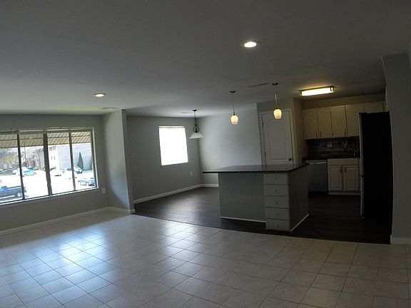 open living/dining/kitchen area