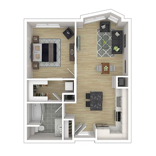 Floor plan 1A-1 1X1 Bay