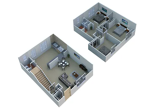 Floor plan Three bedroom townhome