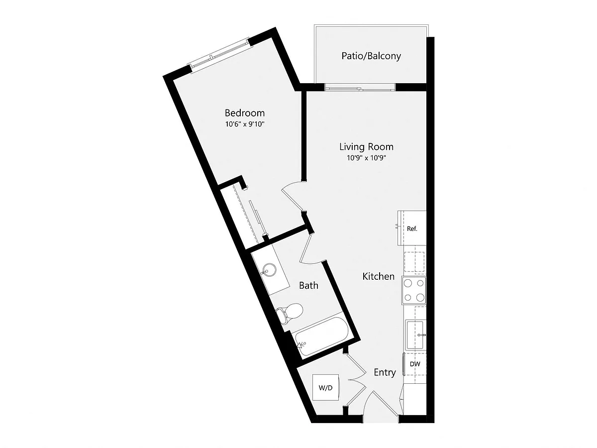 Floor plan One Bedroom B05A