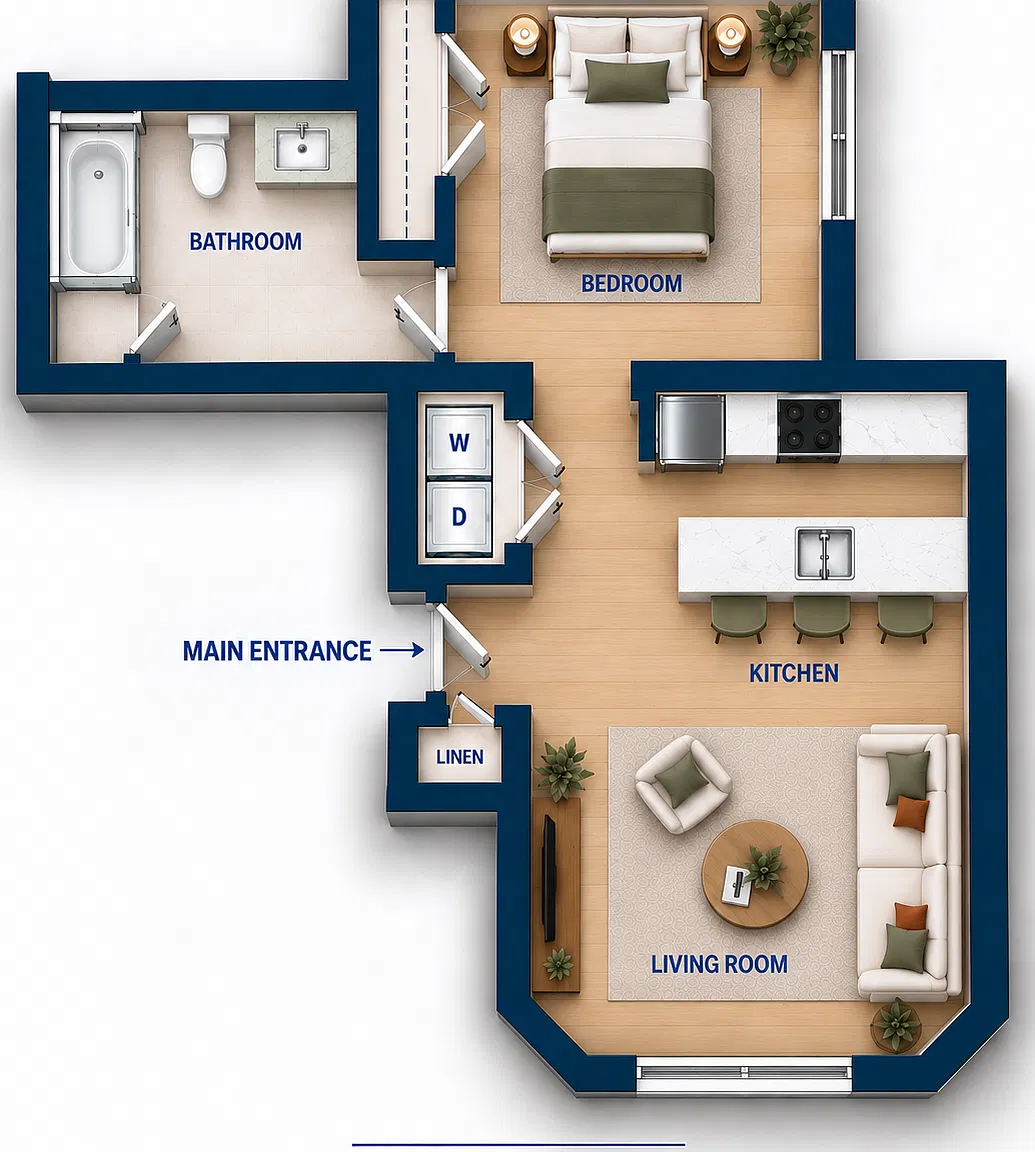 1 bed, 600 sqft, $1,560 — Photo 2