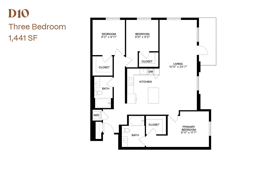 Floor plan Three Bedroom D10