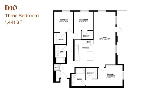 Floor plan Three Bedroom D10