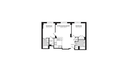 Floor plan 2 Bed 2 Bath B01